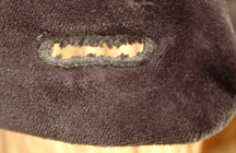 blue spencer buttonhole detail